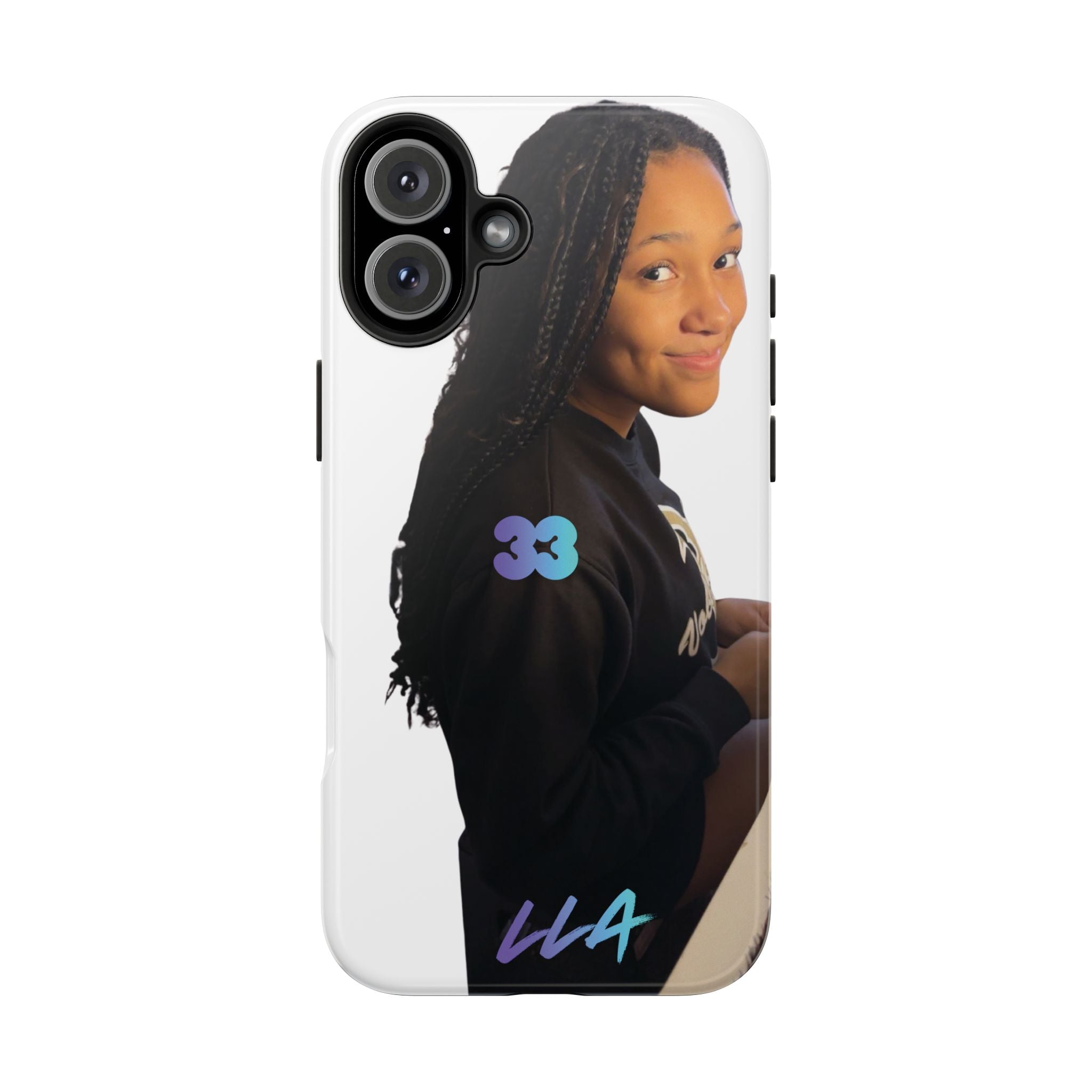 Tough Phone Case — Custom Photo Design with '33' & 'LLA' Accent