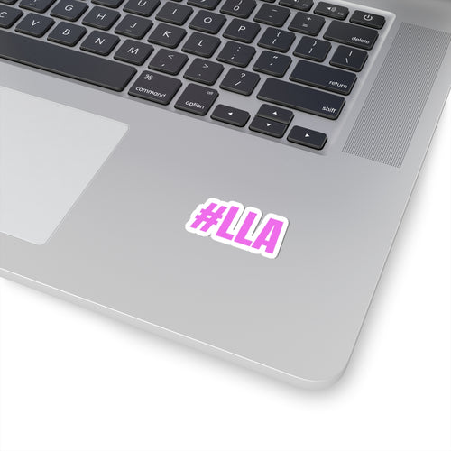 #LLA Pink Hashtag Sticker — Kiss-Cut Laptop Sticker, Trendy Feminine Decal